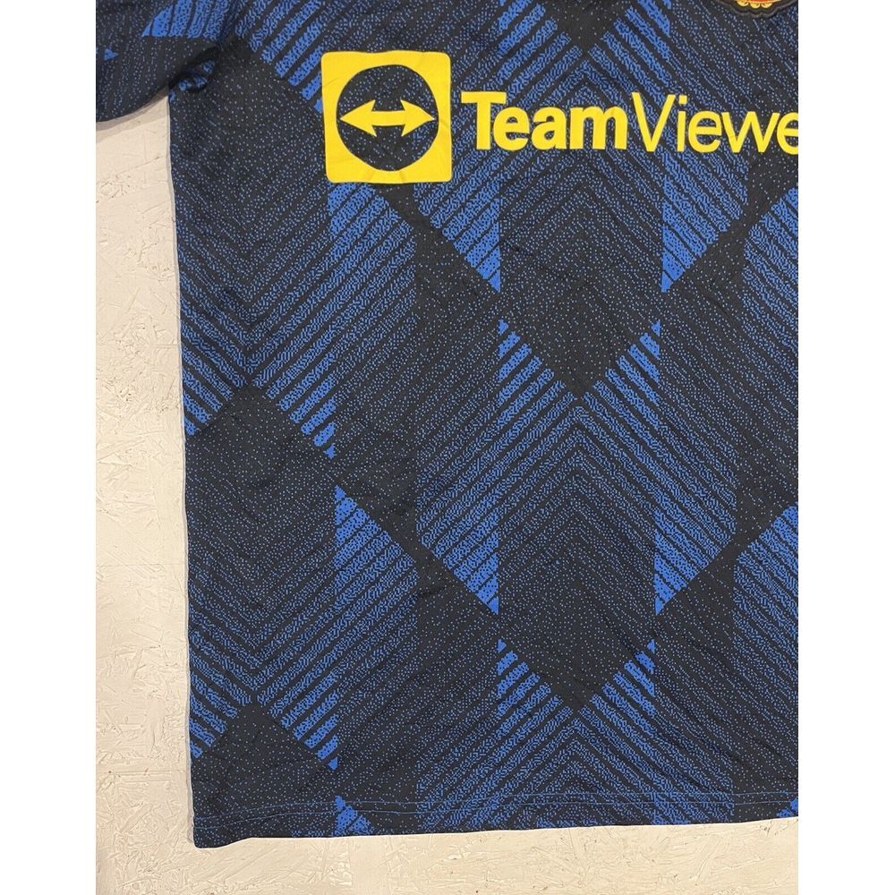 Manchester United 2021 2022 Third Adidas Jersey Kit Shirt Small Blue Yellow - Picture 3 of 9